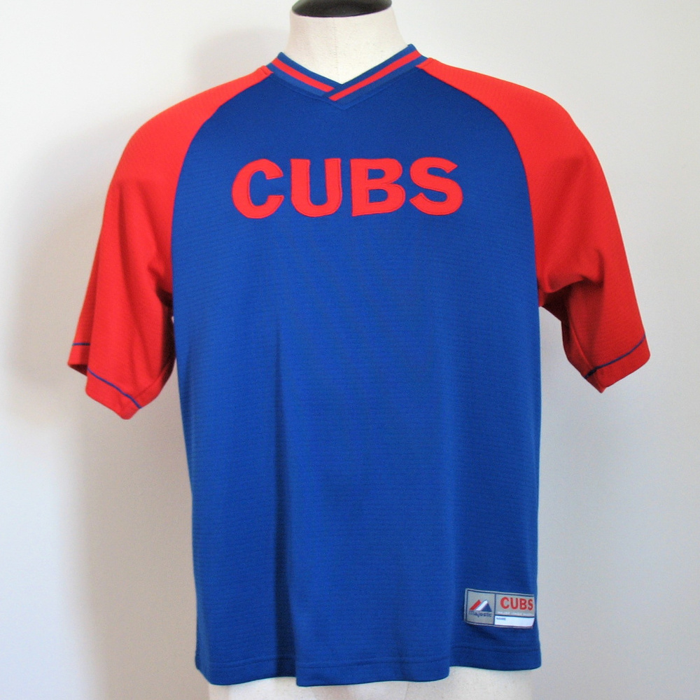 Chicago Cubs Embroidered V-Neck Polyester Jersey